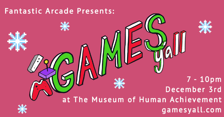 Games Y'all festive December 2022 banner