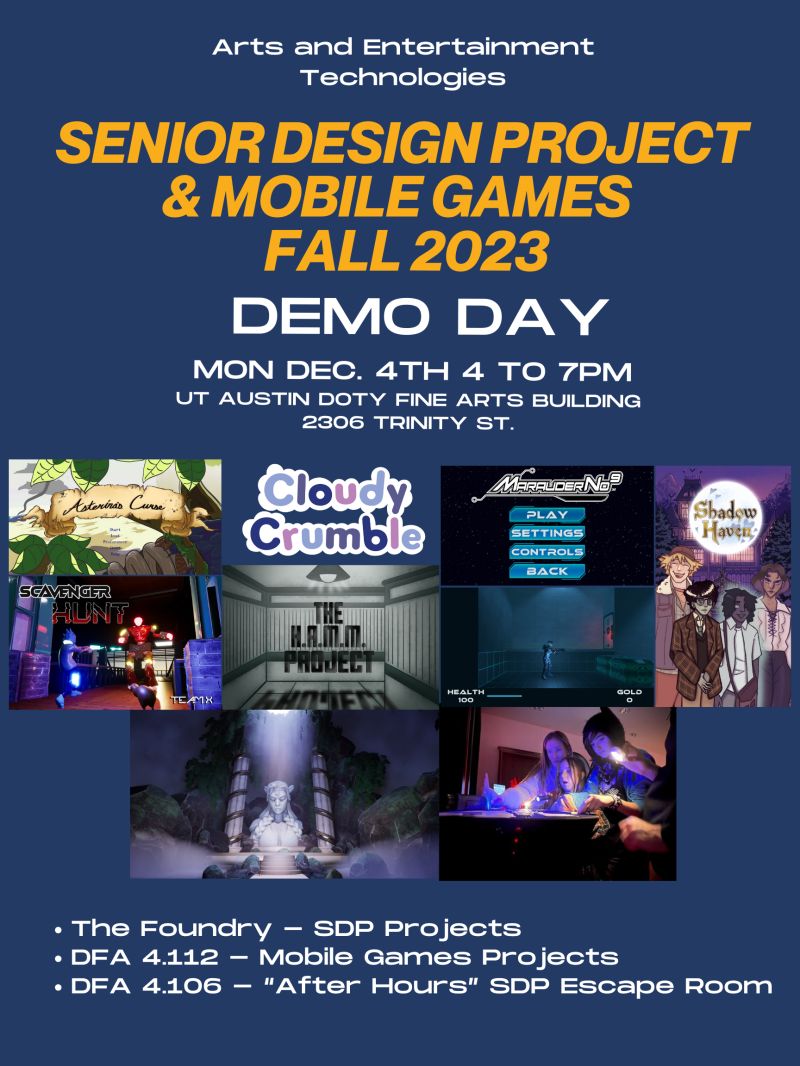 Arts and Entertainment Technologies Fall 2023 Demo Day