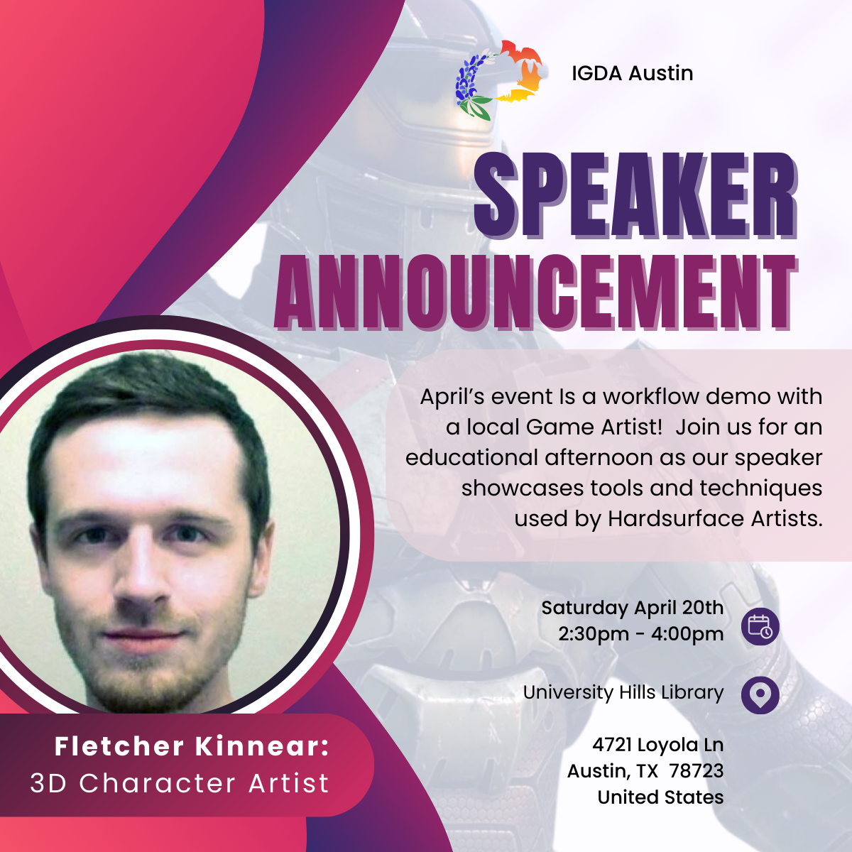 IGDA-Austin Speaker Announcement, Fletcher Kinnear