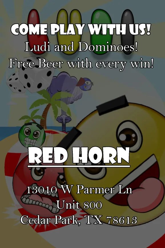 Come play with us! Moonlit Studios presents Game Night at Red Horn on Parmer, Sunday, April 28, 2024.