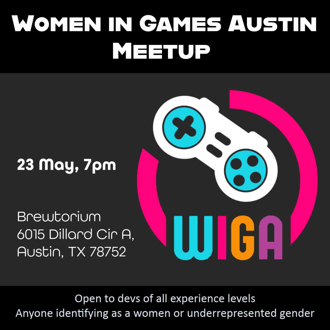 WIGA logo, address and times for May 2024 meetup