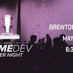 Interior photo of Brewtorium, with details about May 27 Game Dev Beer Night.